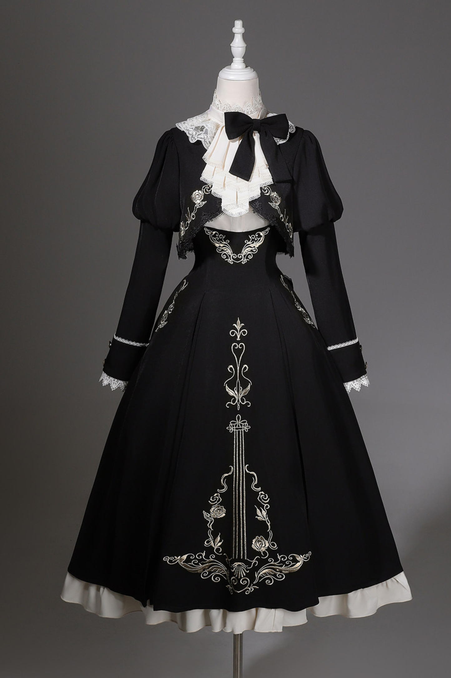 【予約商品】ゴシックダークサスペンダーロングドレス+シャツ+ジャケット