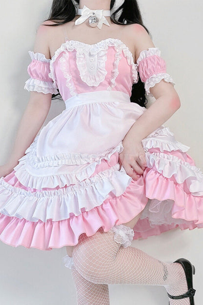 Pink Anime Maid Lolita Dress