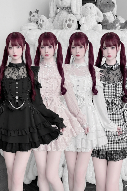 [Pre-order Deadline: April 22] Sweet and Gothic Floral Lace Ruffle Ribbon Dress Suit Full Set