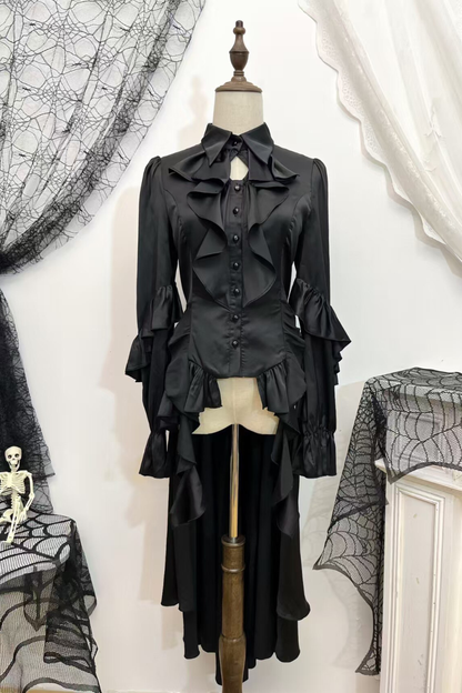 トレイリングショールプリンスアウトフィットゴシックトップス