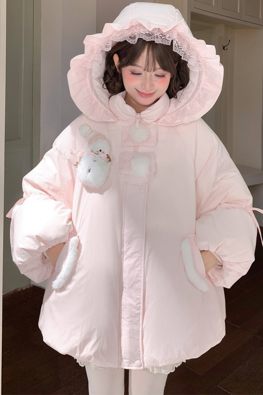 ベイビーレースフードダウンジャケット