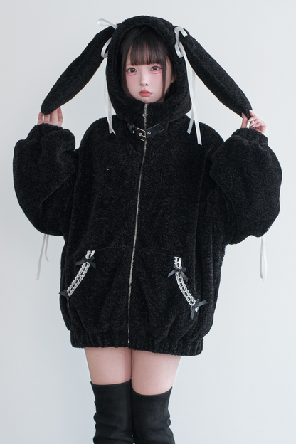 ラビットフードファーコート