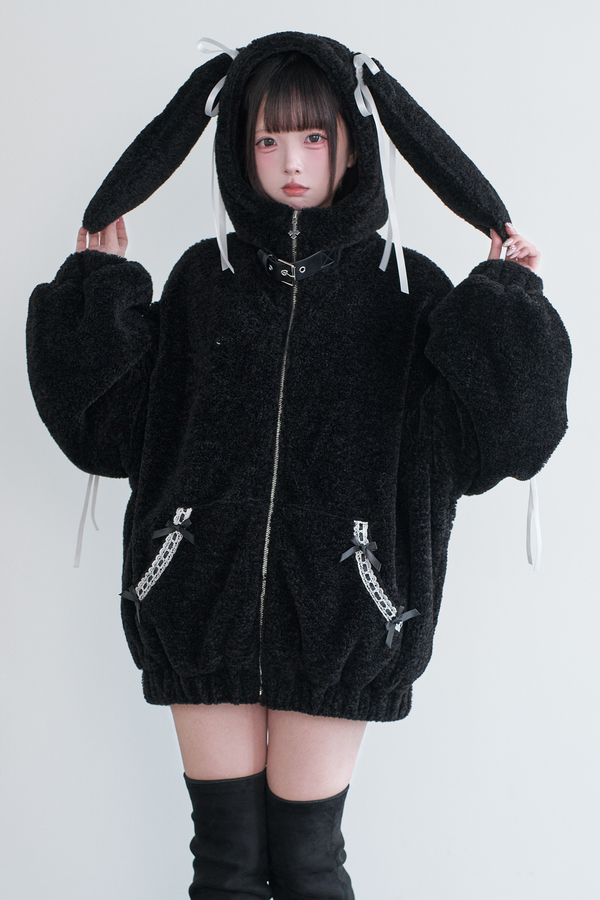 ラビットフードファーコート