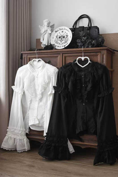 フリルゴシックロリータブラウス+フラワーカラー