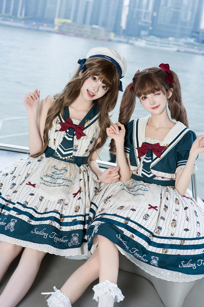 Jasmine Bear Marine Design Jumperskirt + Short Outerwear