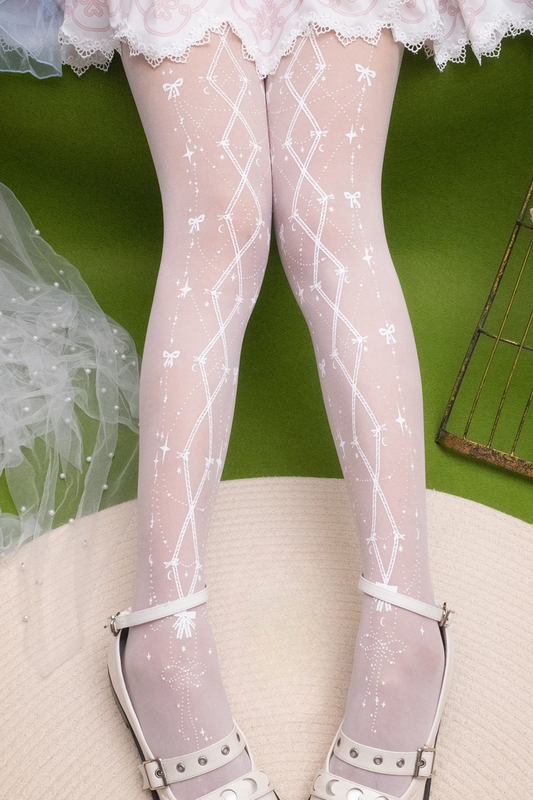 レースアッププリンセスロリータタイツ