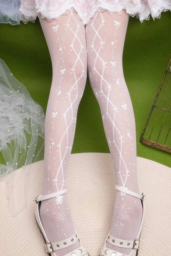 レースアッププリンセスロリータタイツ