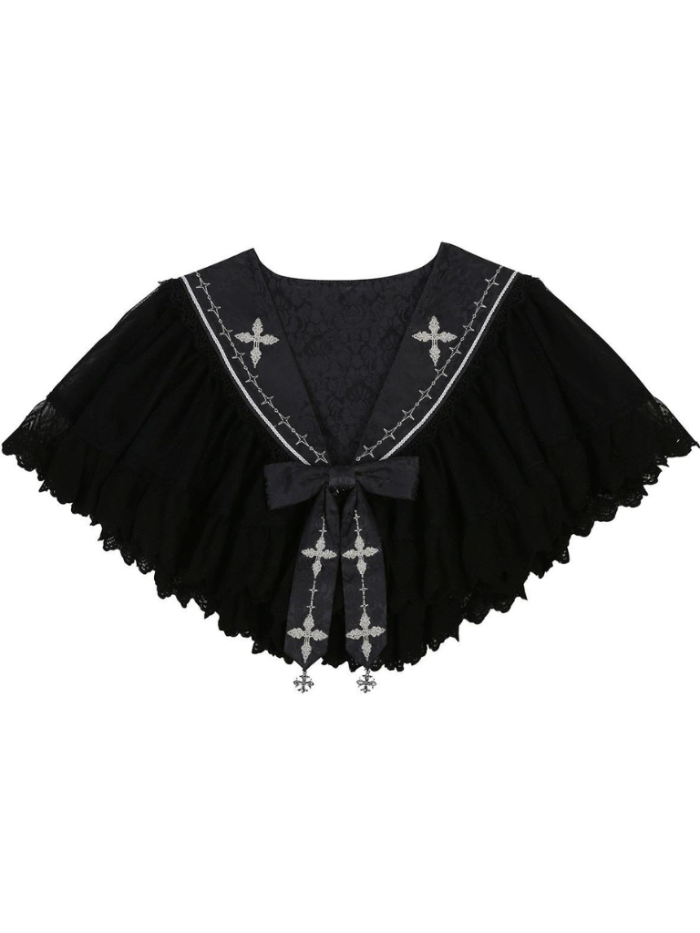 Elegant Gothic Suspender Skirt + Shawl