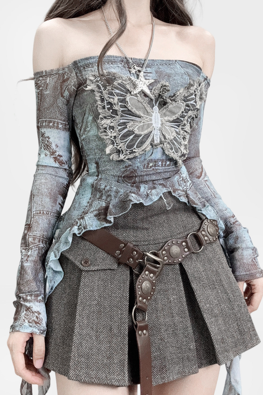 Miraid Schmetterling Transparente Bluse