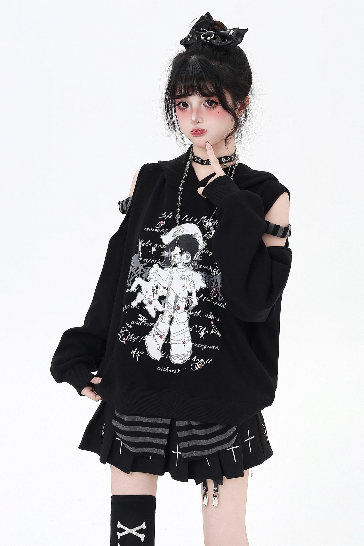 オフショルダールーズボーダートップス