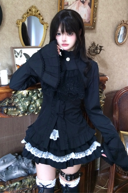 Gothic Elegant Shirt + Skirt