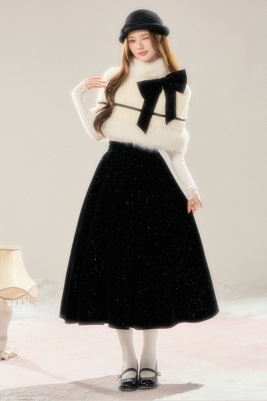 French high-end cloak + flared skirt