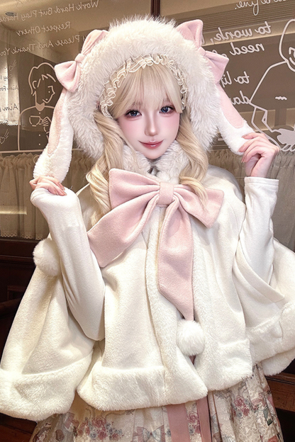 ファーバニーフードマント