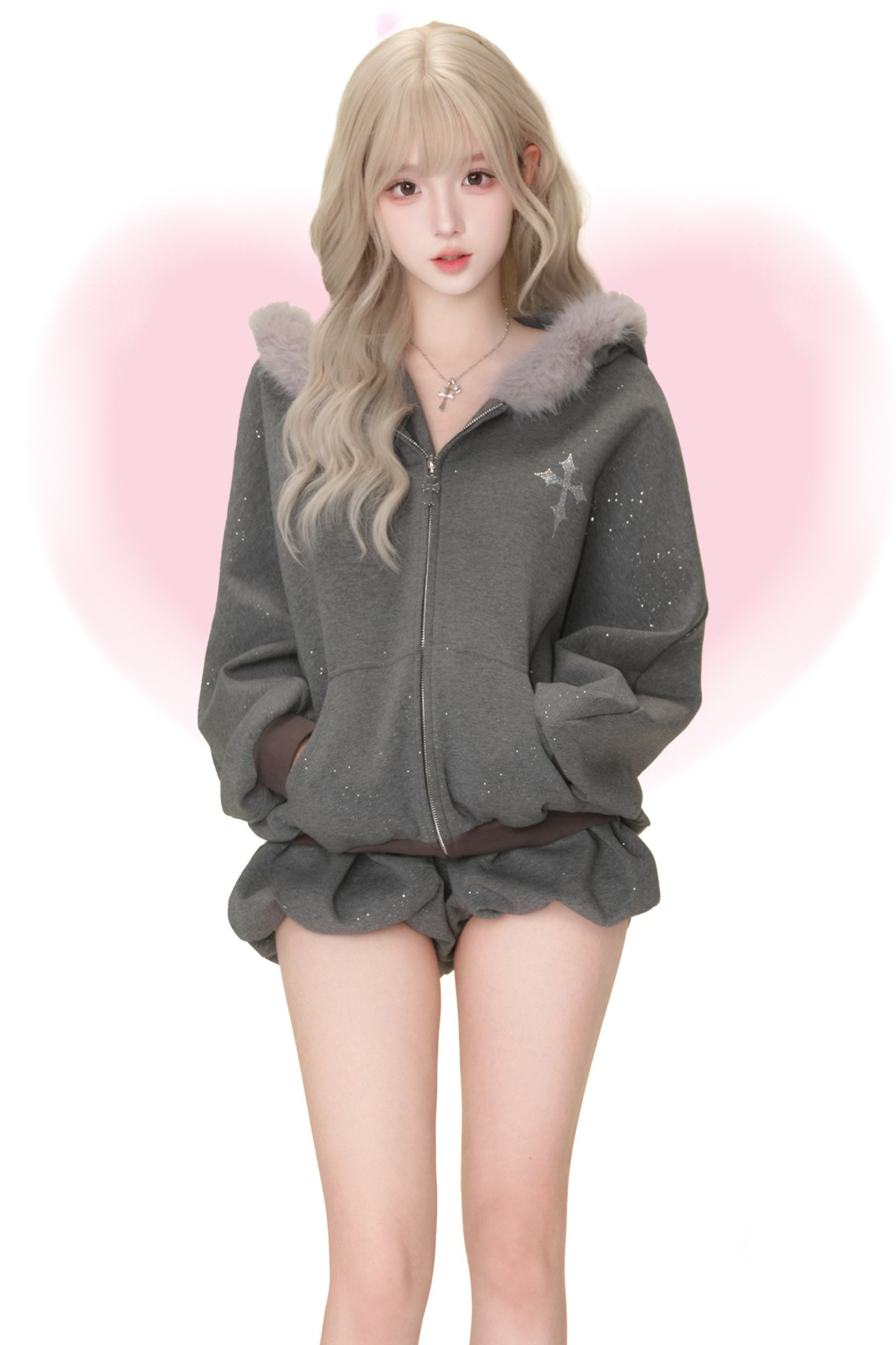 クロスファーフードジャケット+パンツ