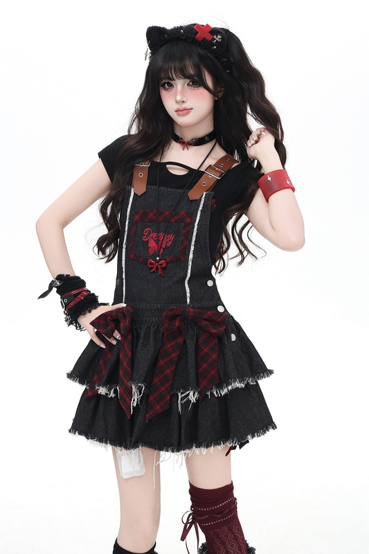 Sweet Cool Ribbon Denim Skirt