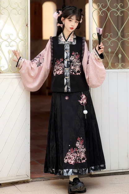 Dark Powder China Vest + Collar + Skirt