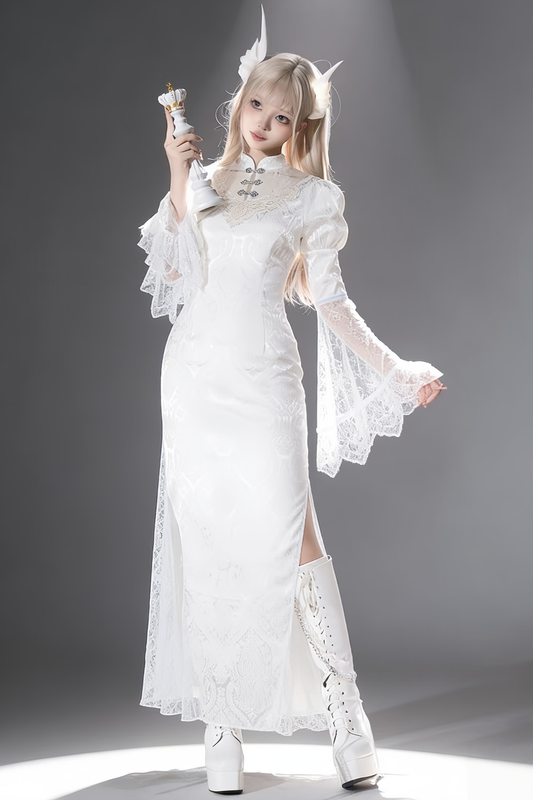 차이나 롱 슬릿 원피스