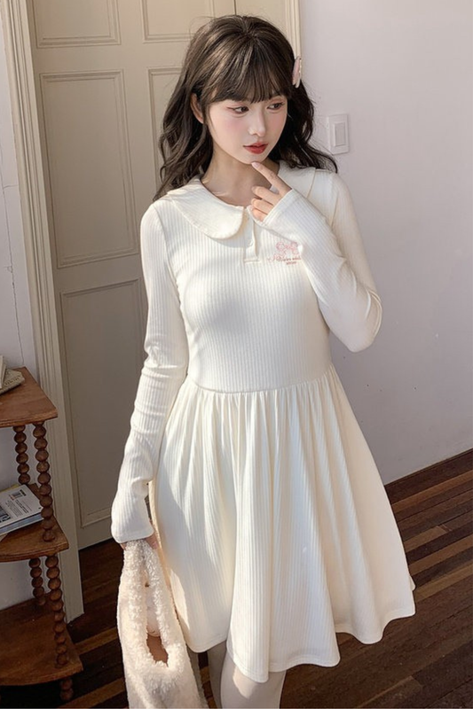 ミルクドールカラーフレンチニットドレス
