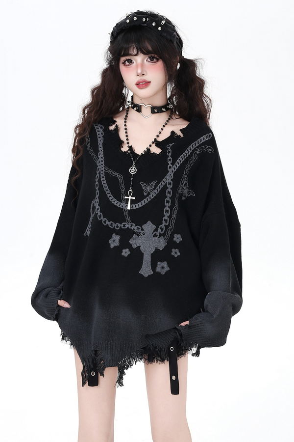 Gothic Chain Foundation Hall Subculture Sweater