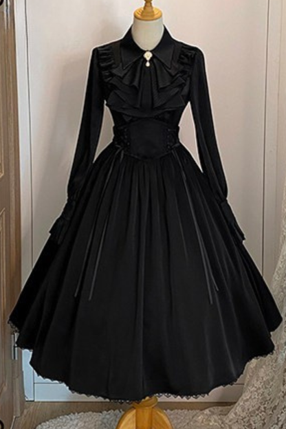 Retro Reversible Fishbone Lolita Skirt