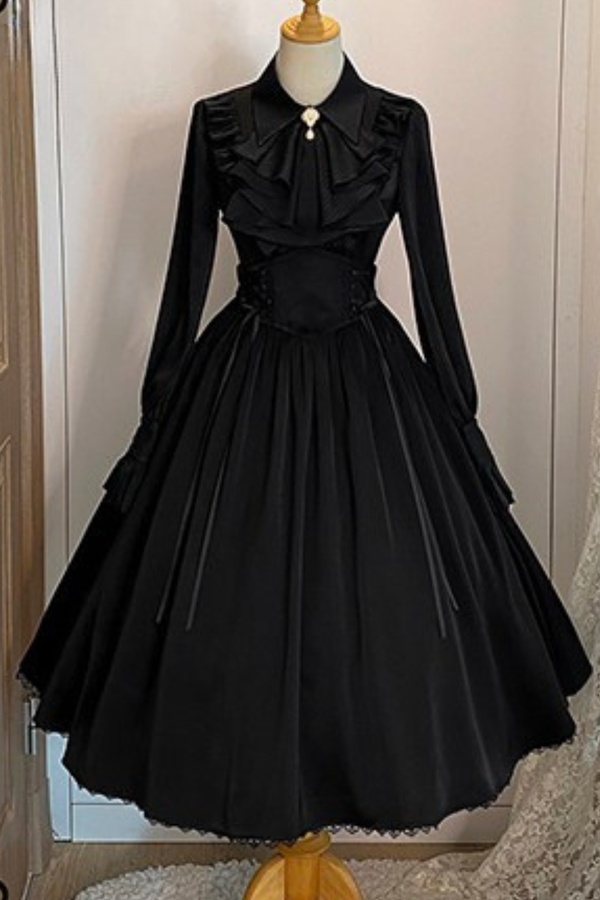 Retro Reversible Fishbone Lolita Skirt