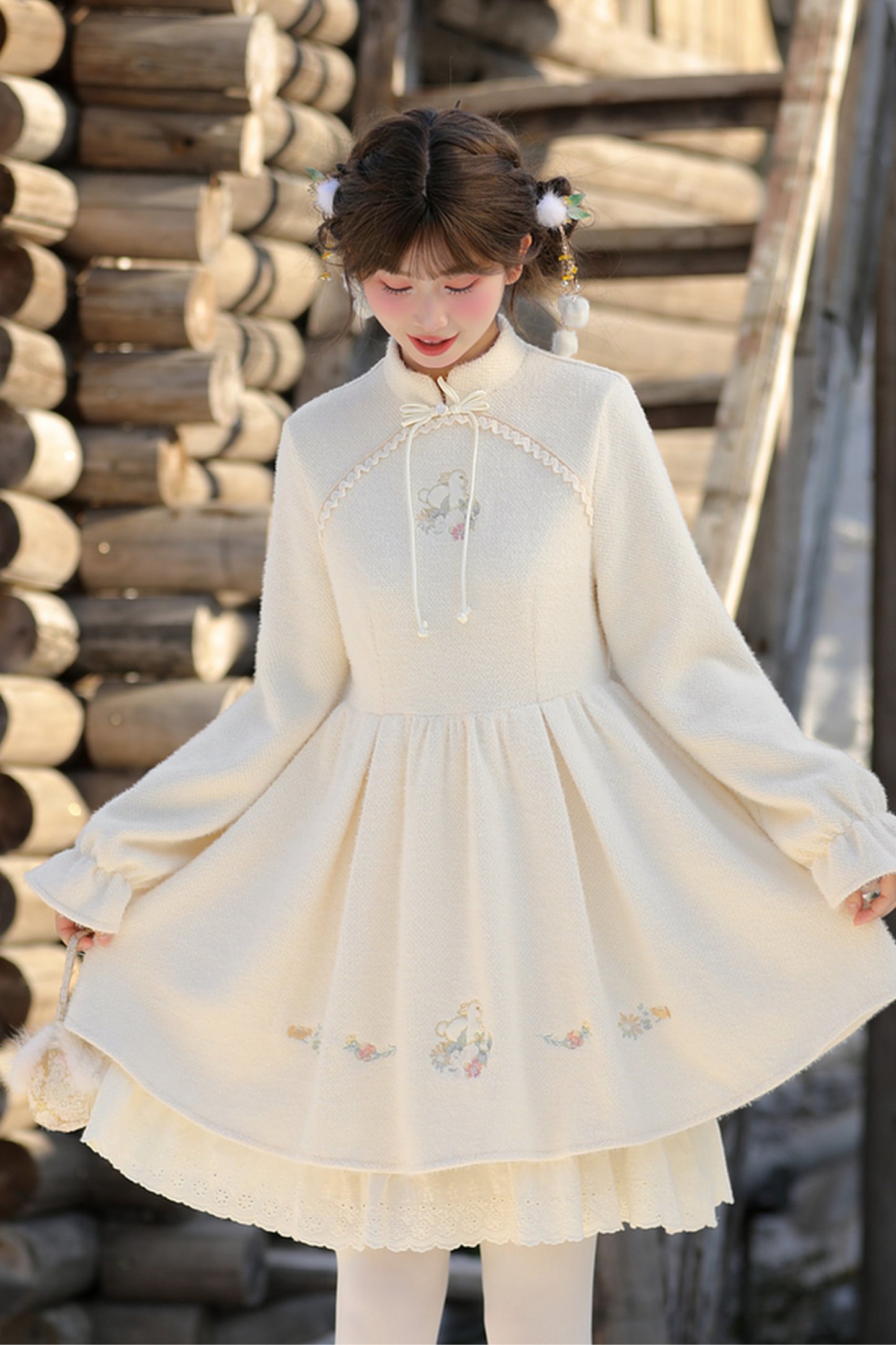 スイートスタンドカラードレス