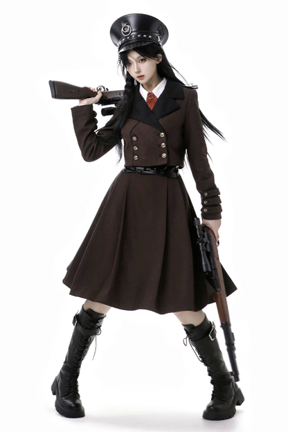 ロシアンレトロカレッジジャケット＋シャツ＋ガードル＋リボン＋スカート