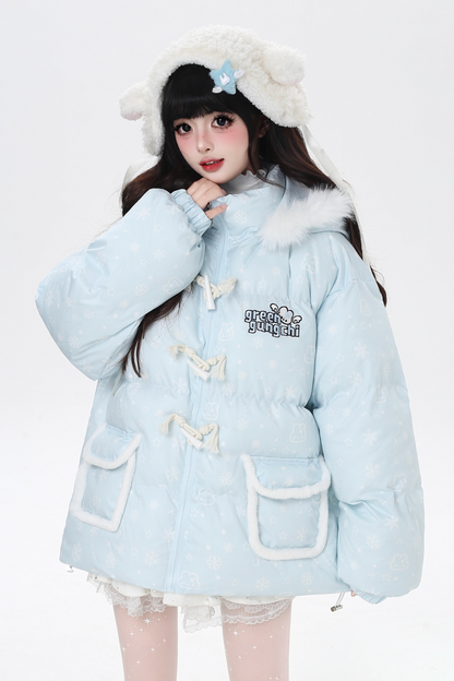 スノーフレークラビットフードジャケット