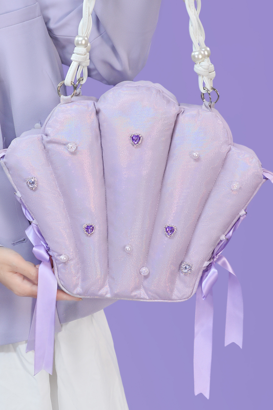 Shell Plush Crossbody Tote Bag