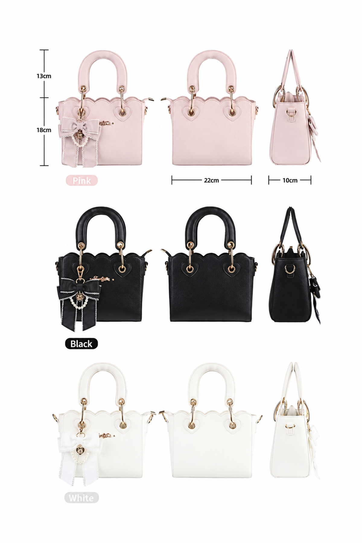 [Pre-order Deadline: October 18] Petal Edge Pearl Chain Bow Square Handbag Crossbody Bag