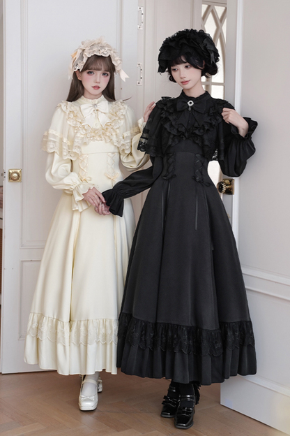 Elegant Dress + Shawl + Ribbon + Headdress