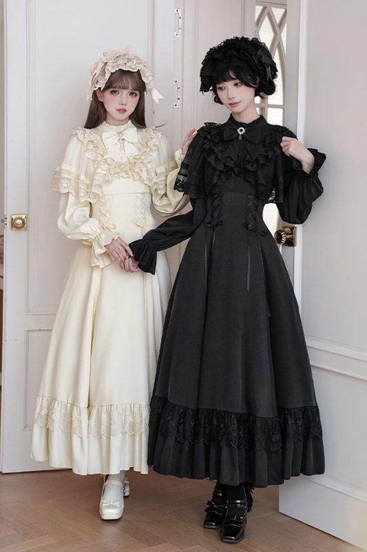 Elegant Dress + Shawl + Ribbon + Headdress