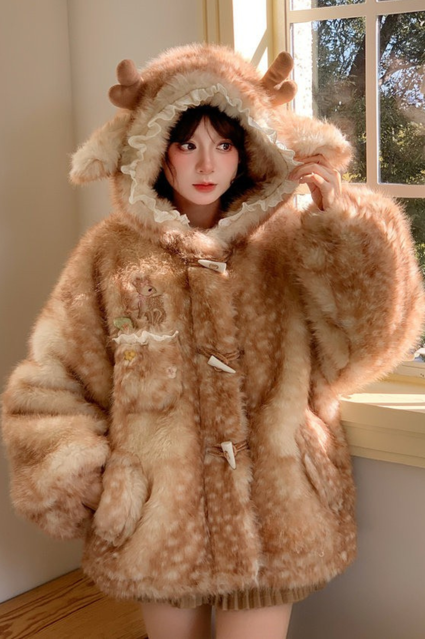 ラムフードボリュームファーコート