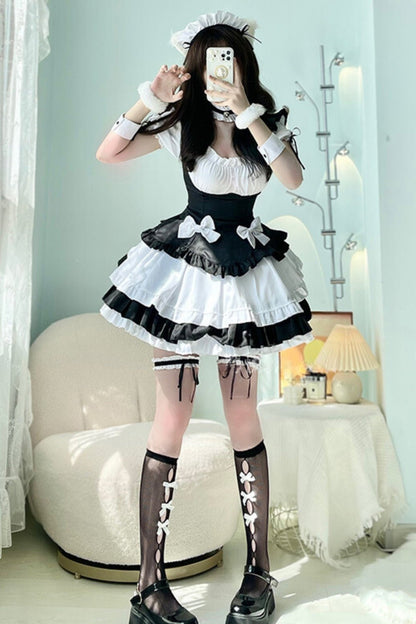 Lolita Black And White Maid Cosplay Set