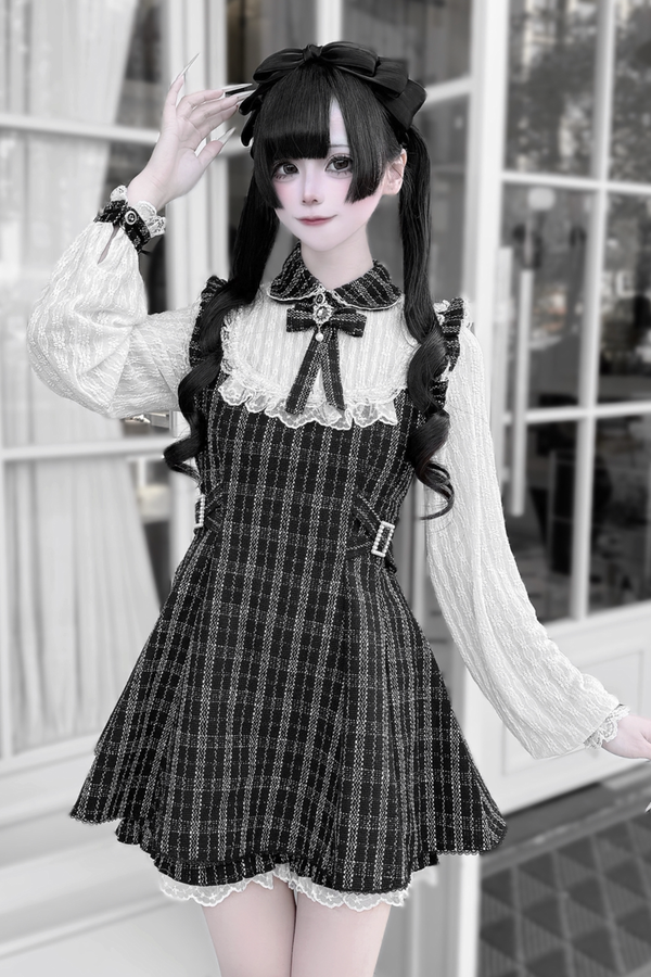 ツイードスイートドレス+ショートパンツ