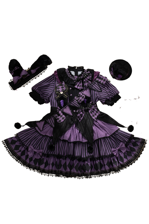 ダークストライプバルーンドレス＋皇子セットアップ