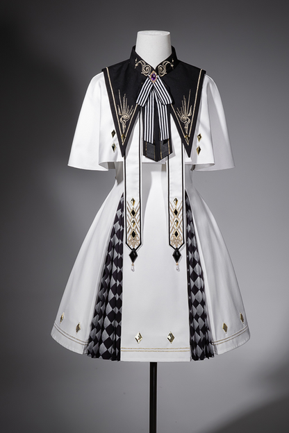 Real Aigothic Style Lolita Dress + Cape + False Collar