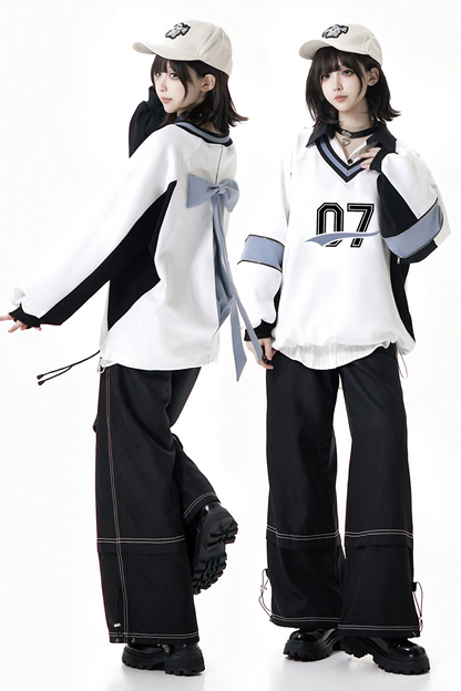 モードスタイルスウェット+ウエストスカート+パンツ+シャツ