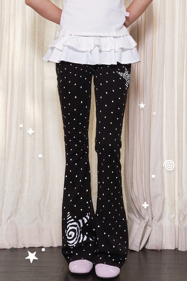 キュートスリムスタードットストレッチローライズパンツ