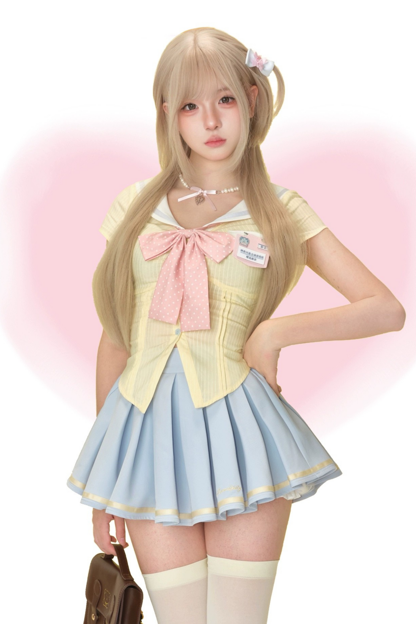 アカデミーリボントップス+プリーツスカート