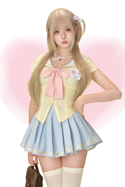 アカデミーリボントップス+プリーツスカート