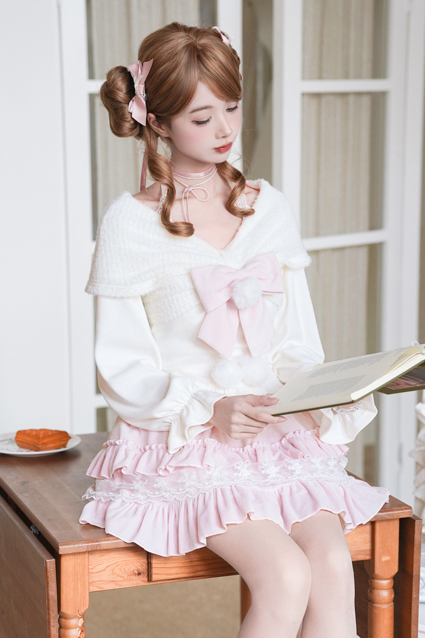 スイートリボントップス+スカート