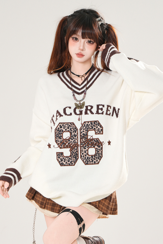 Leopard Embroidered American Tops