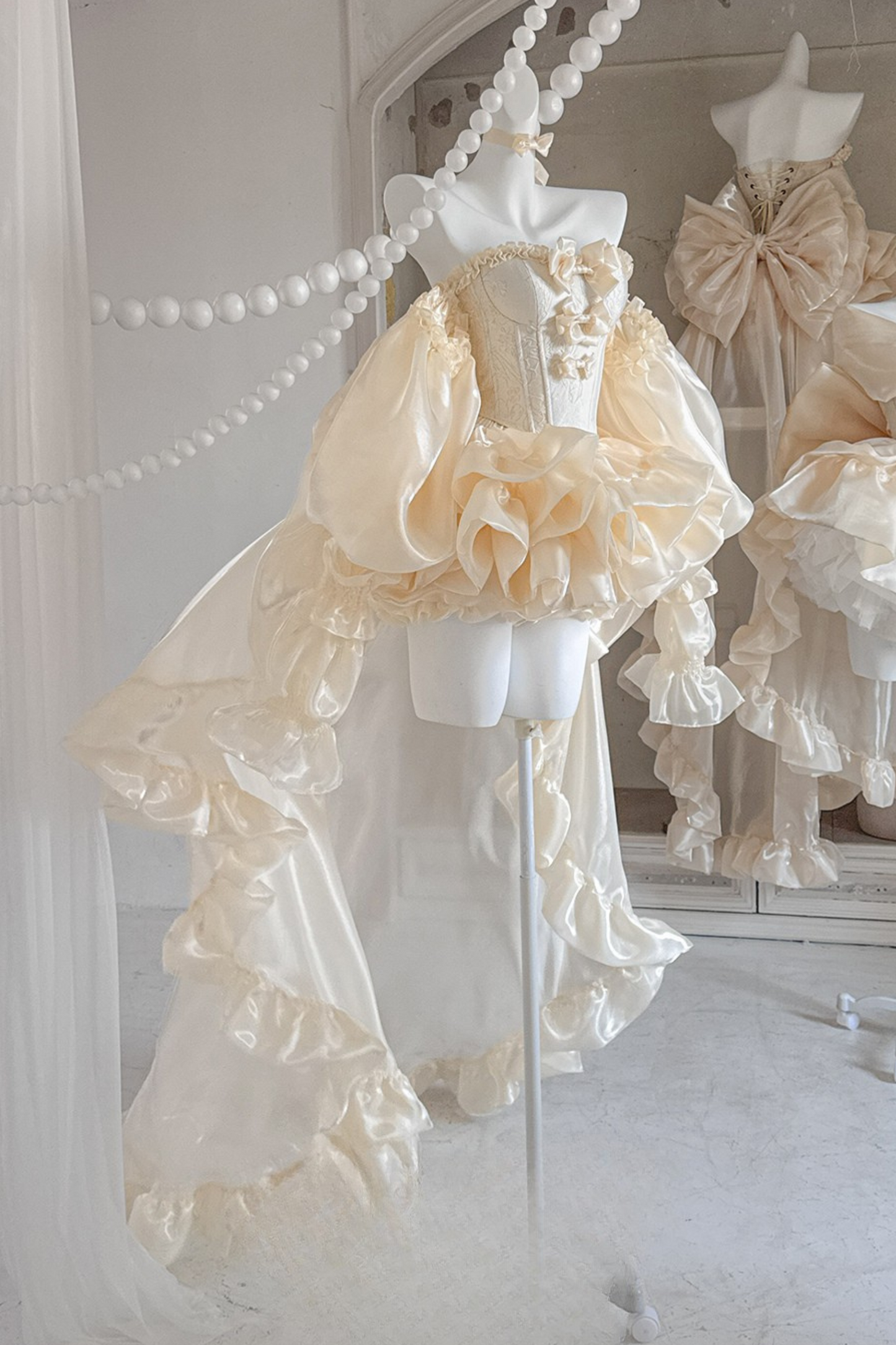 パーフェクトチューブトップ+フリルスカート+リボンテール+パニエ