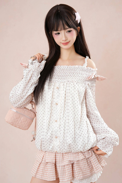 ドットバルーントップス+ケーキスカート