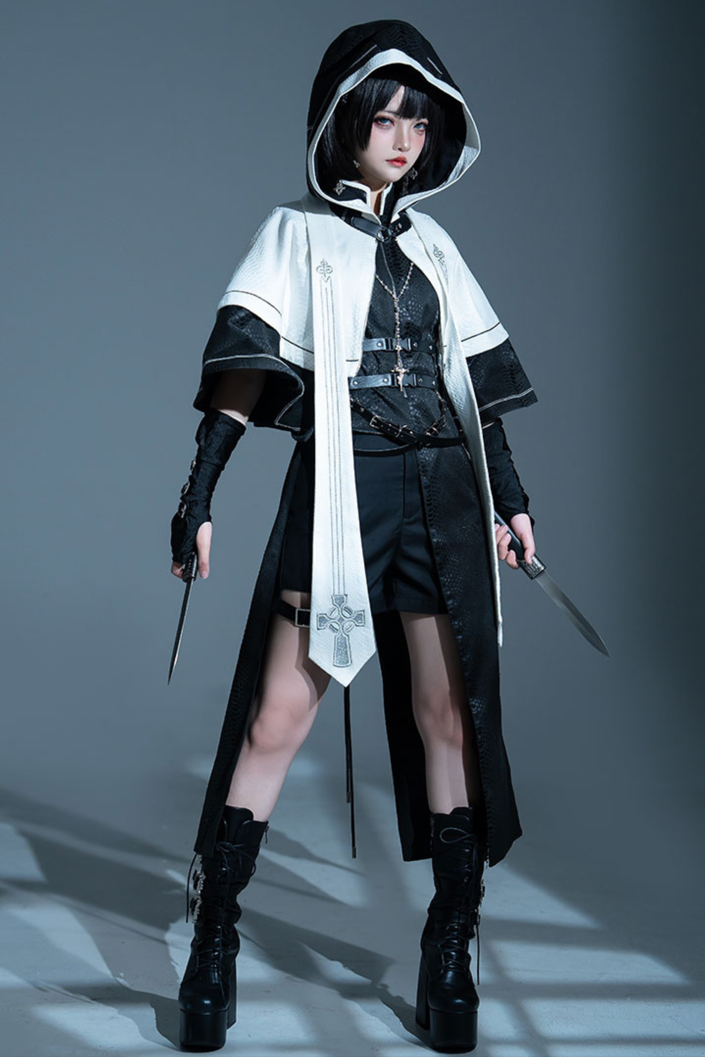 Gothic cape + shorts + long pants