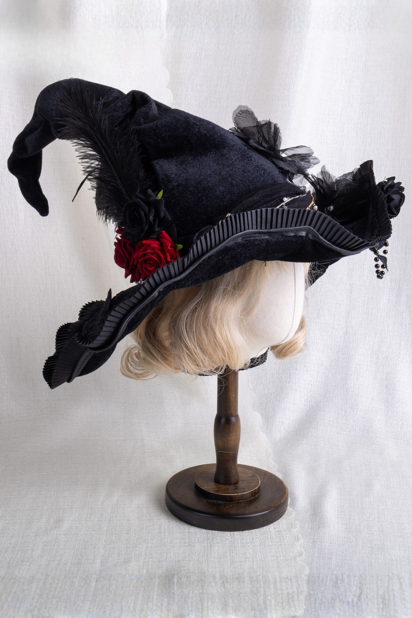 Lace Lolita Gothic Witch Hat + Hat Clip