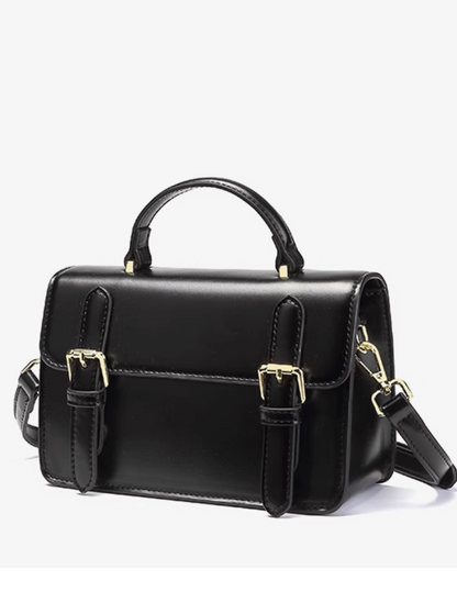 Satchel bag with leather-like strap