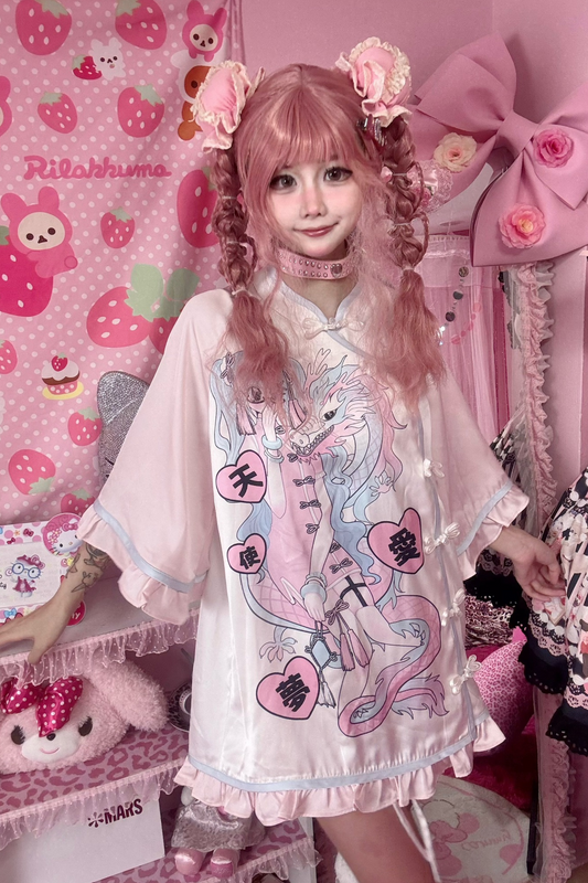 夢愛天使サブカルチャイナTシャツ+ショートパンツ