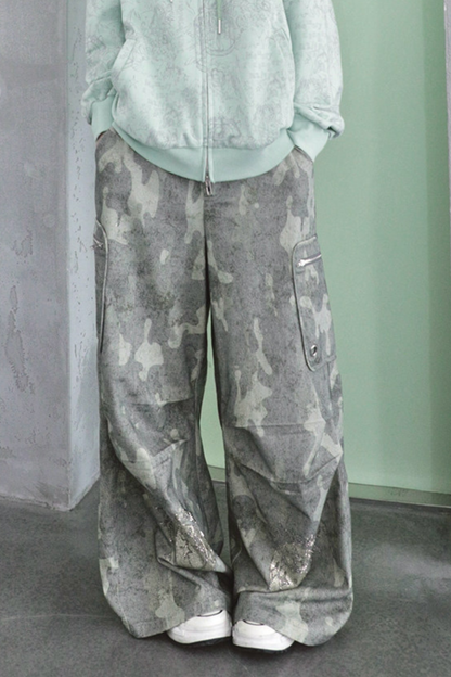 ラインストーンカモフラージュパンツ